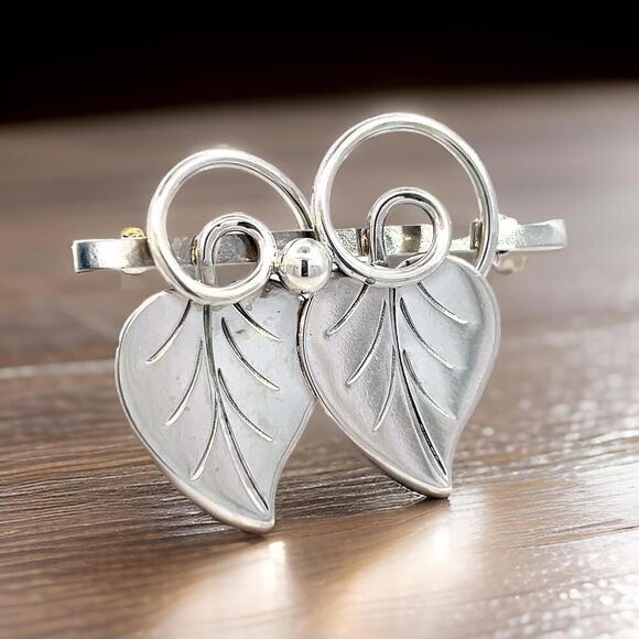 Georg Jensen Estate Vine Leaves Brooch Silver GJ33 - Picture 14 of 15